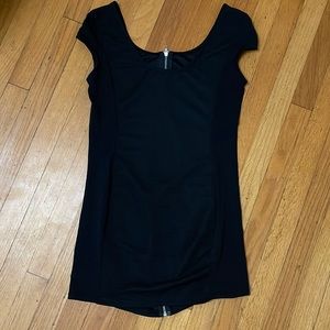 H & M Black Zipper Mini Dress • Size Medium